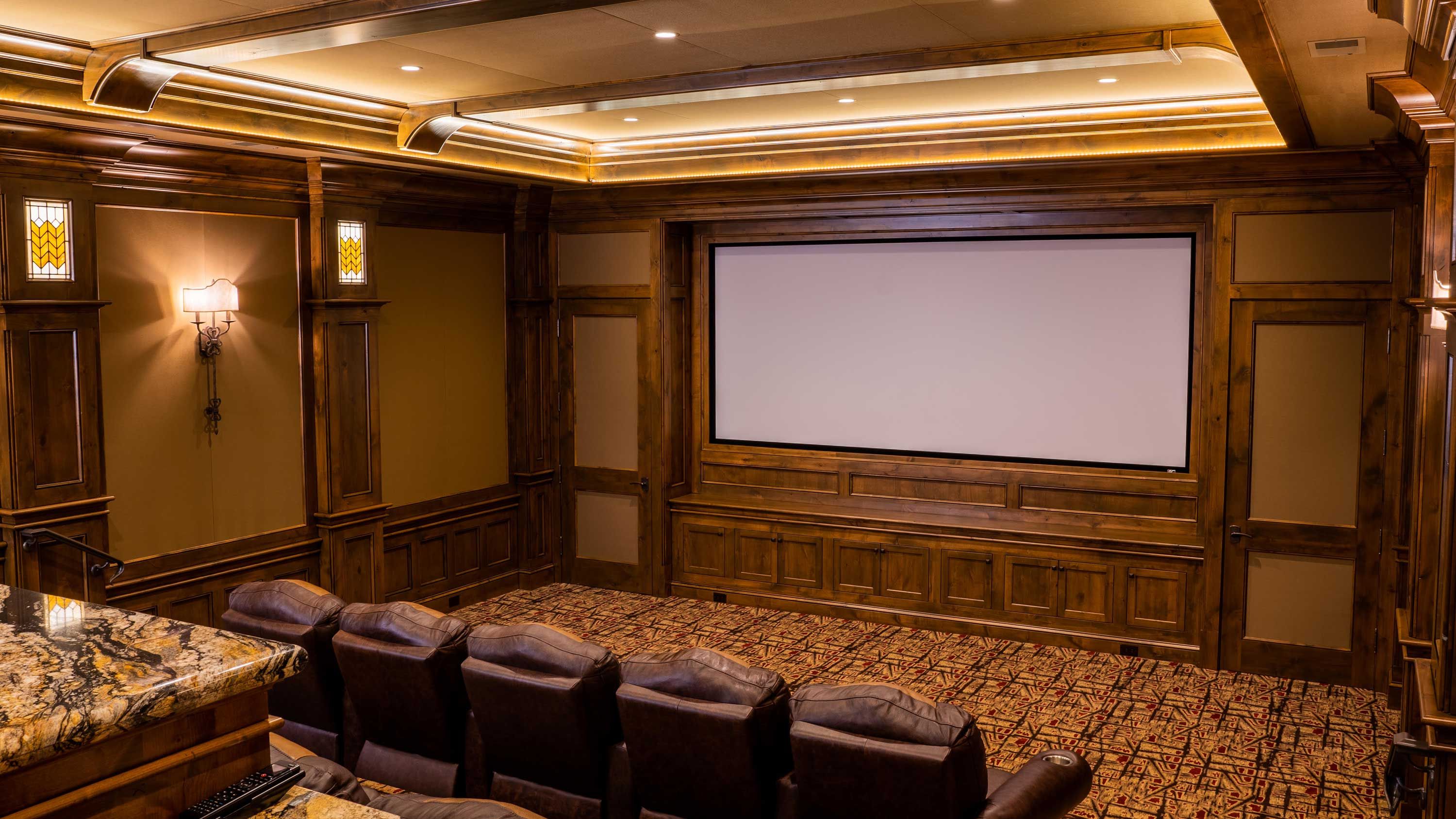 home theater with LED lighting and Sony technology